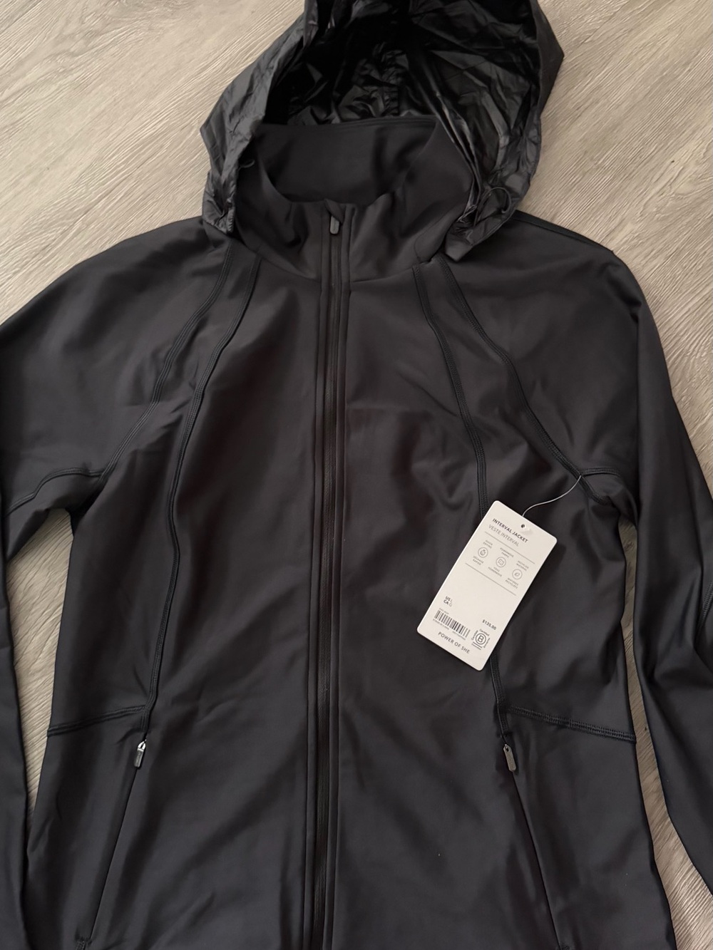 Athleta Black Hooded Utility Softshell Jacket